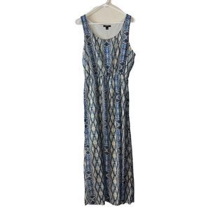 Espresso Blue Dusk Aztec sleeveless maxi dress